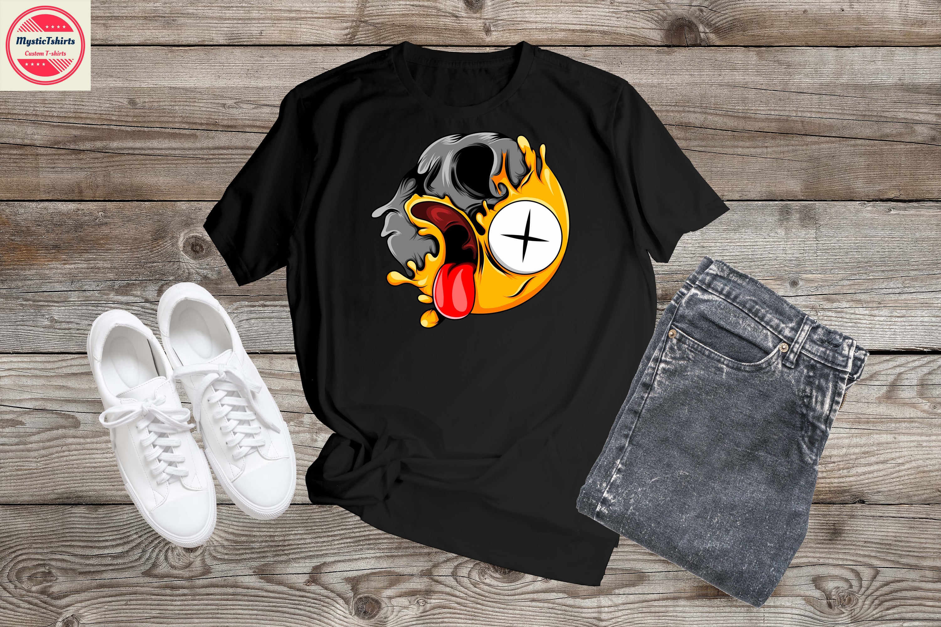 A personalized CRAZY FACE T-Shirt featuring custom text, showcasing vibrant colors and high-quality fabric, perfect for any occasion.