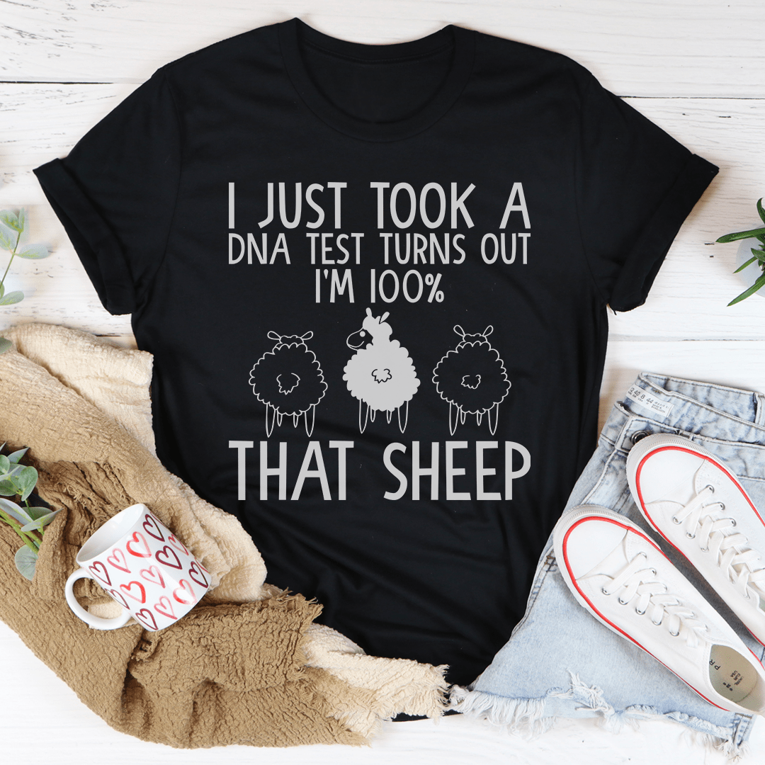 A stylish 100% That Sheep T-Shirt made from soft ring-spun cotton, featuring double stitching for durability and available in various sizes.