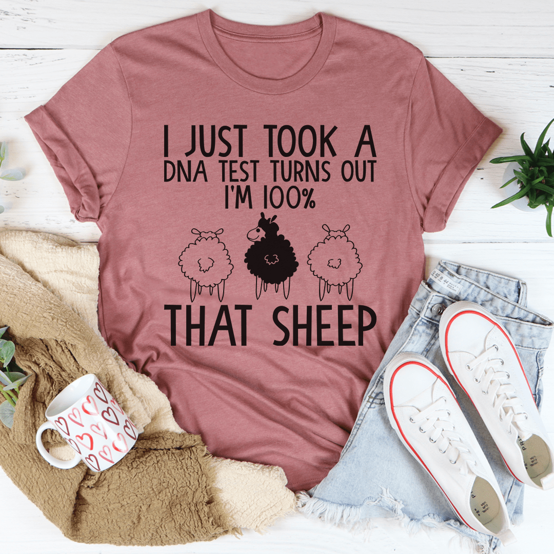 A stylish 100% That Sheep T-Shirt made from soft ring-spun cotton, featuring double stitching for durability and available in various sizes.