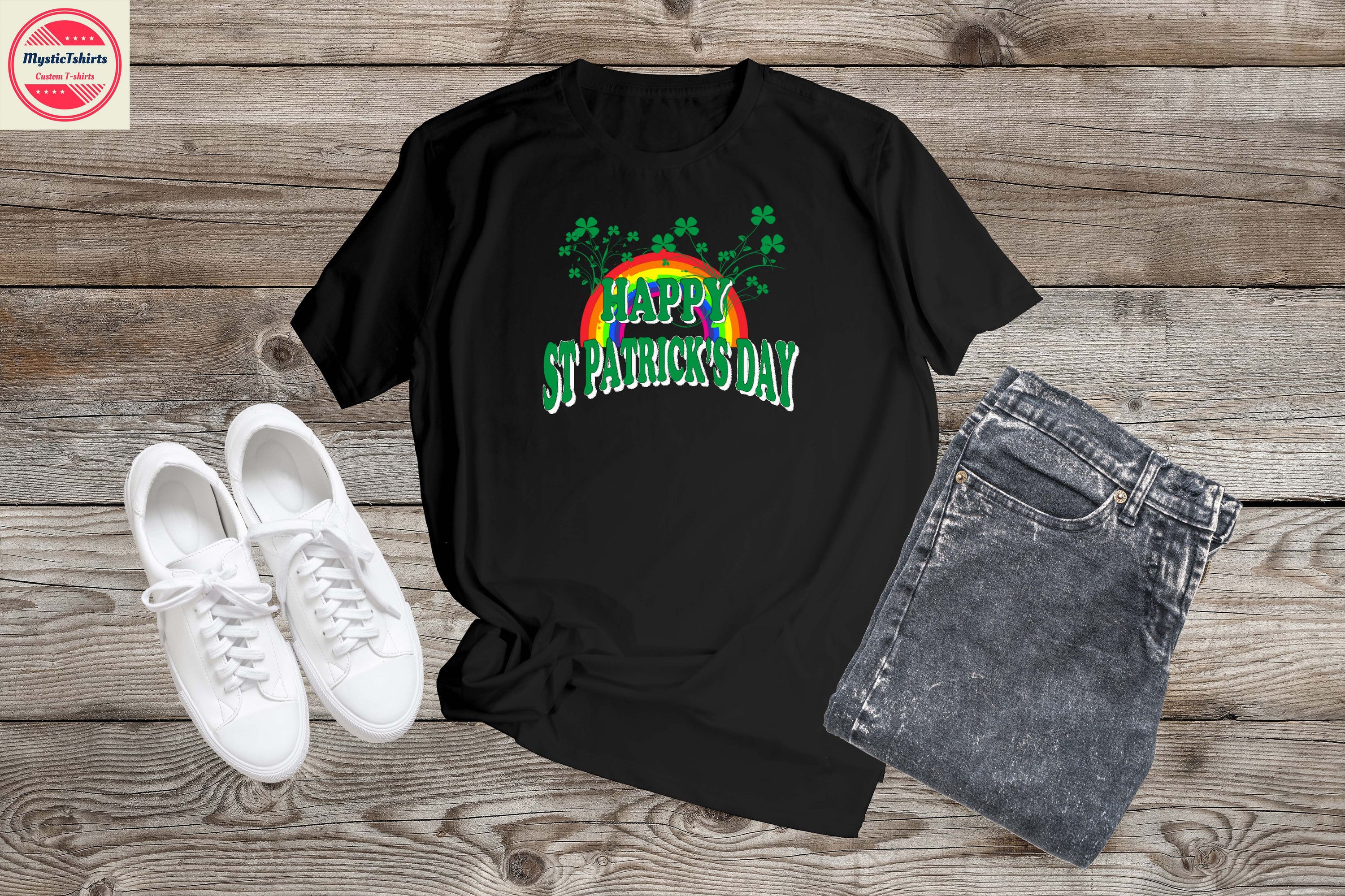 Custom-made St. Patrick's Day T-shirt featuring vibrant green colors and personalized design options.