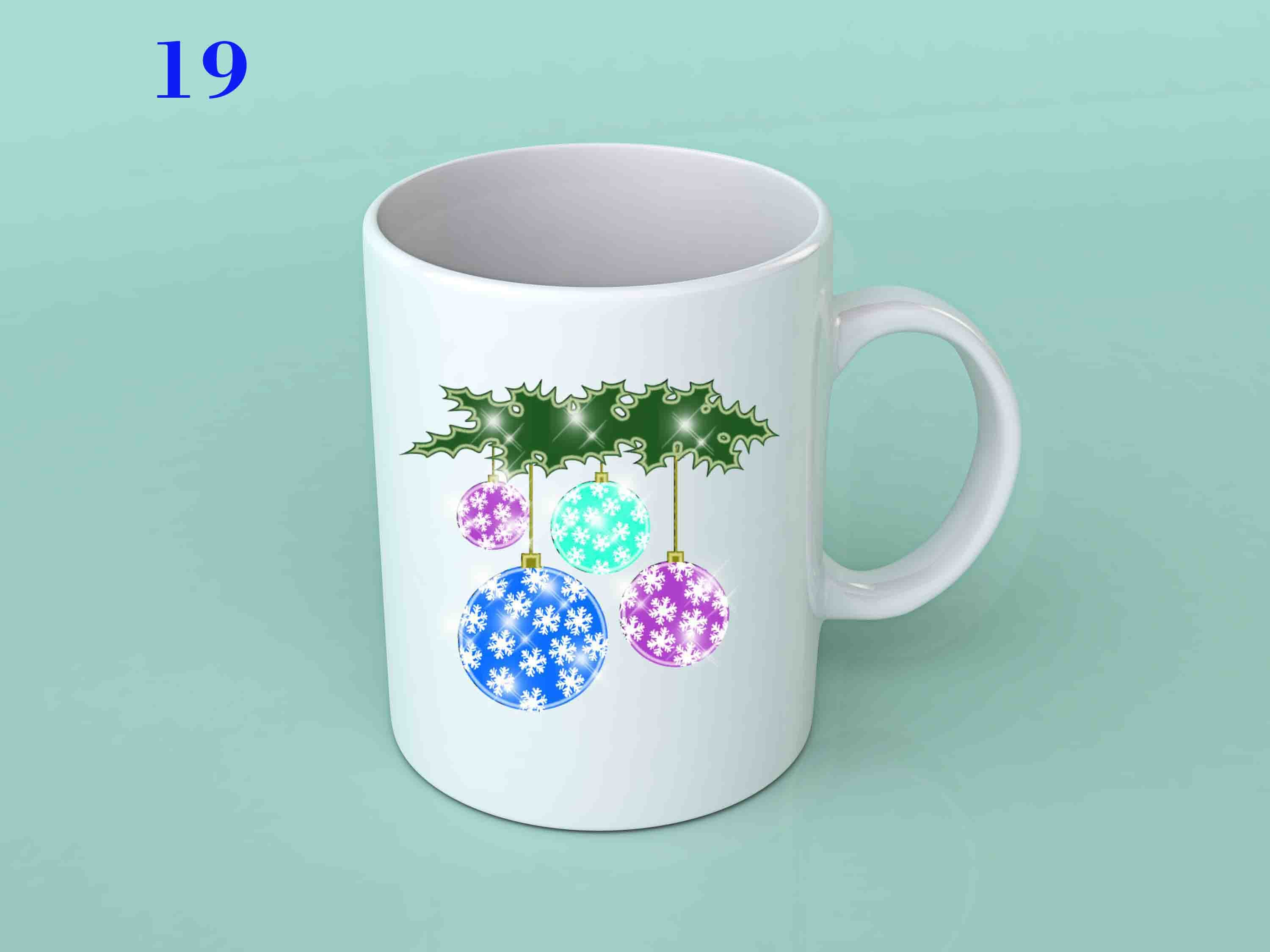 A festive 11oz Christmas Mug featuring holiday-themed designs, perfect for seasonal beverages.