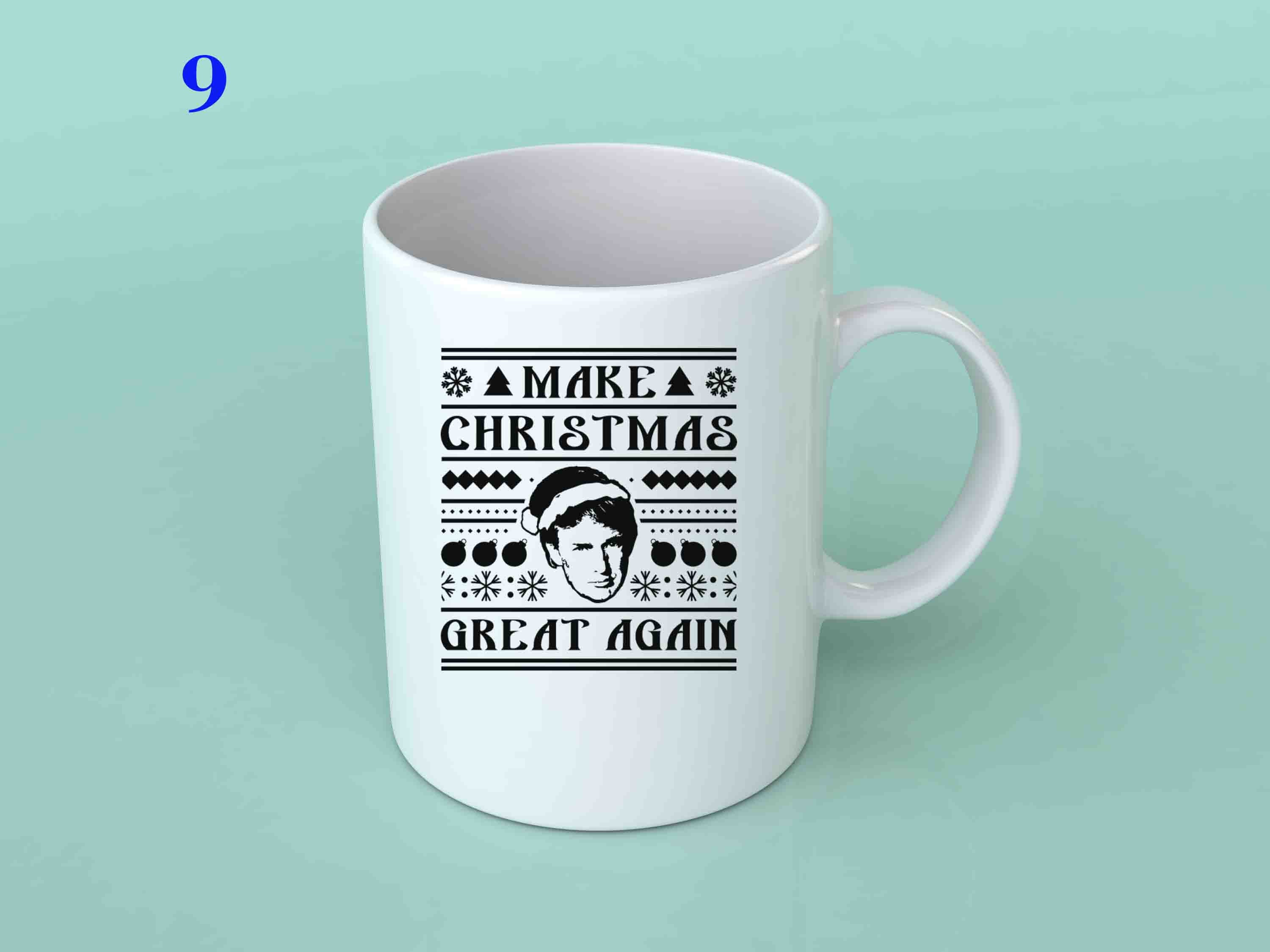 A festive 11oz Christmas Mug featuring holiday-themed designs, perfect for seasonal beverages.