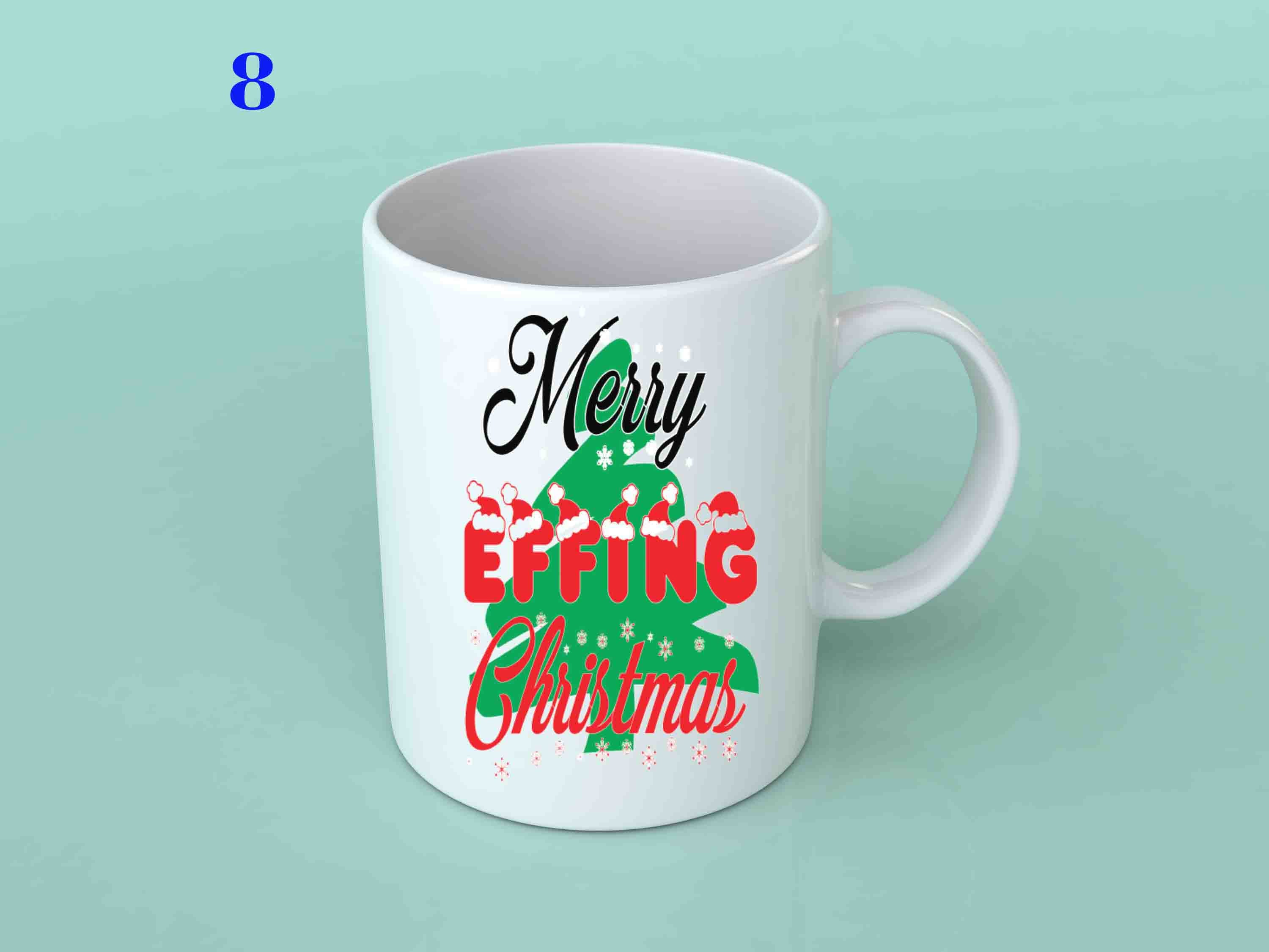 A festive 11oz Christmas Mug featuring holiday-themed designs, perfect for seasonal beverages.