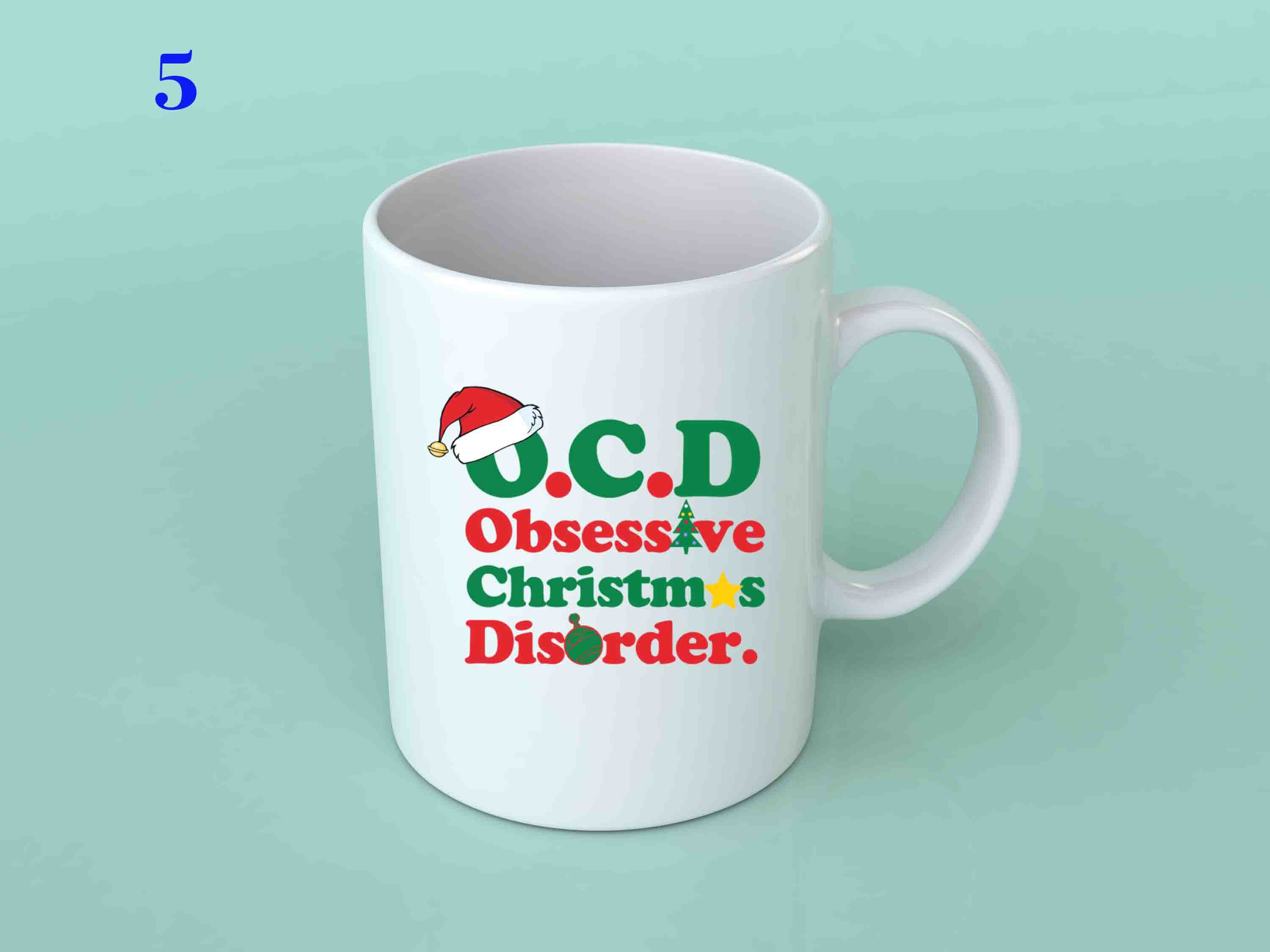 A festive 11oz Christmas Mug featuring holiday-themed designs, perfect for seasonal beverages.