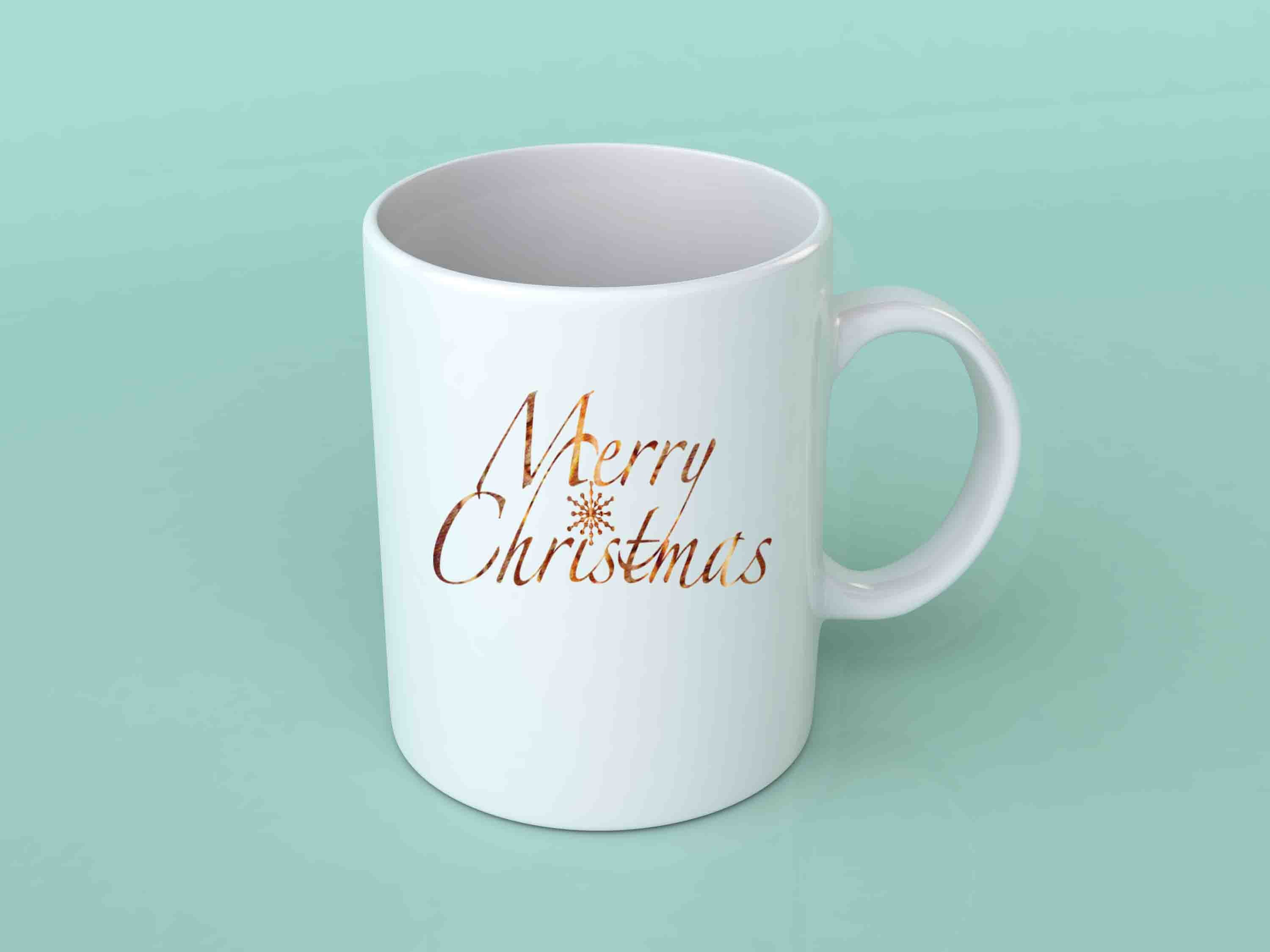 A festive 11oz Christmas Mug featuring holiday-themed designs, perfect for seasonal beverages.