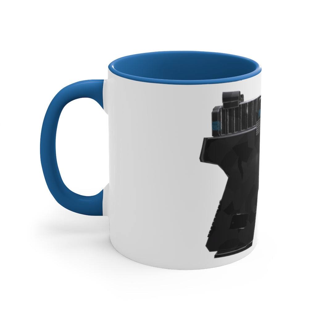 22 Calibur Accent Coffee Mug with a two-tone design featuring a colored interior and C-handle, perfect for coffee lovers.