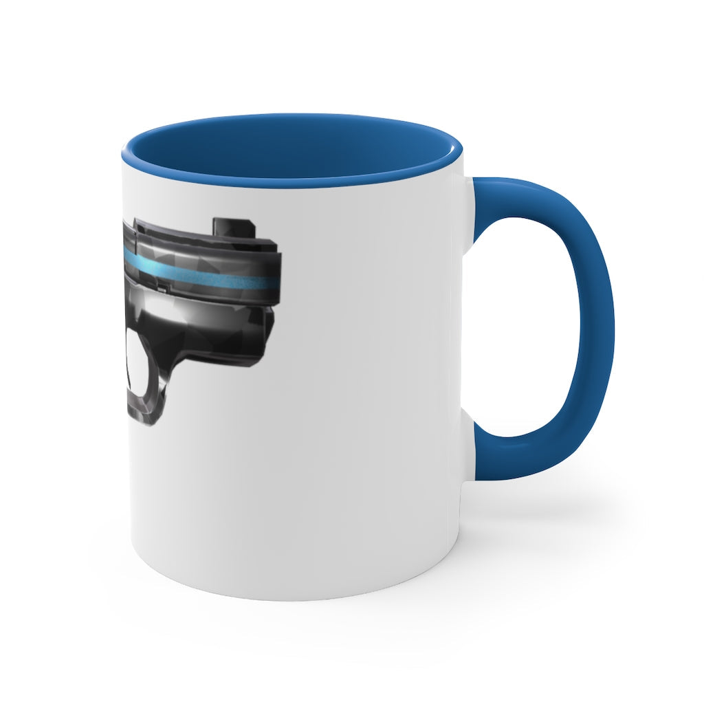 22 Calibur Accent Coffee Mug with a two-tone design featuring a colored interior and C-handle, perfect for coffee lovers.