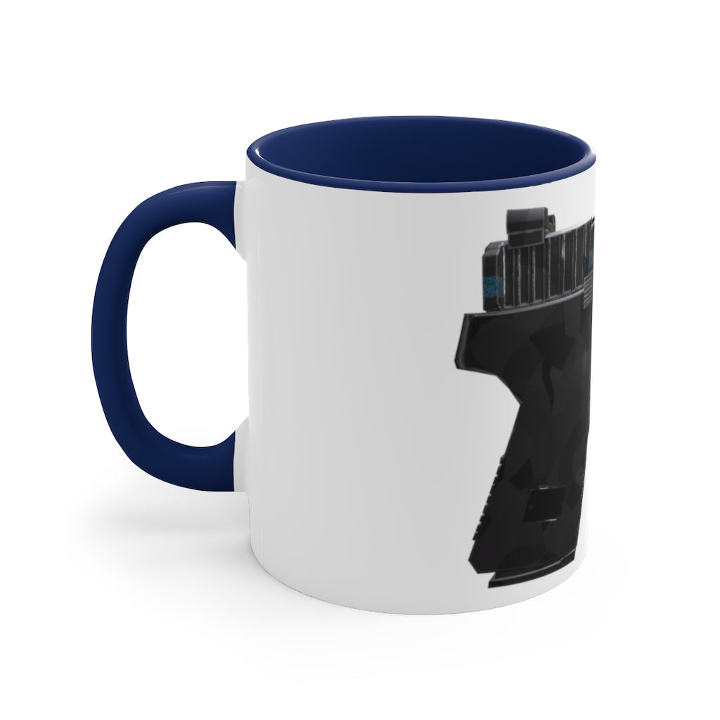 22 Calibur Accent Coffee Mug with a two-tone design featuring a colored interior and C-handle, perfect for coffee lovers.