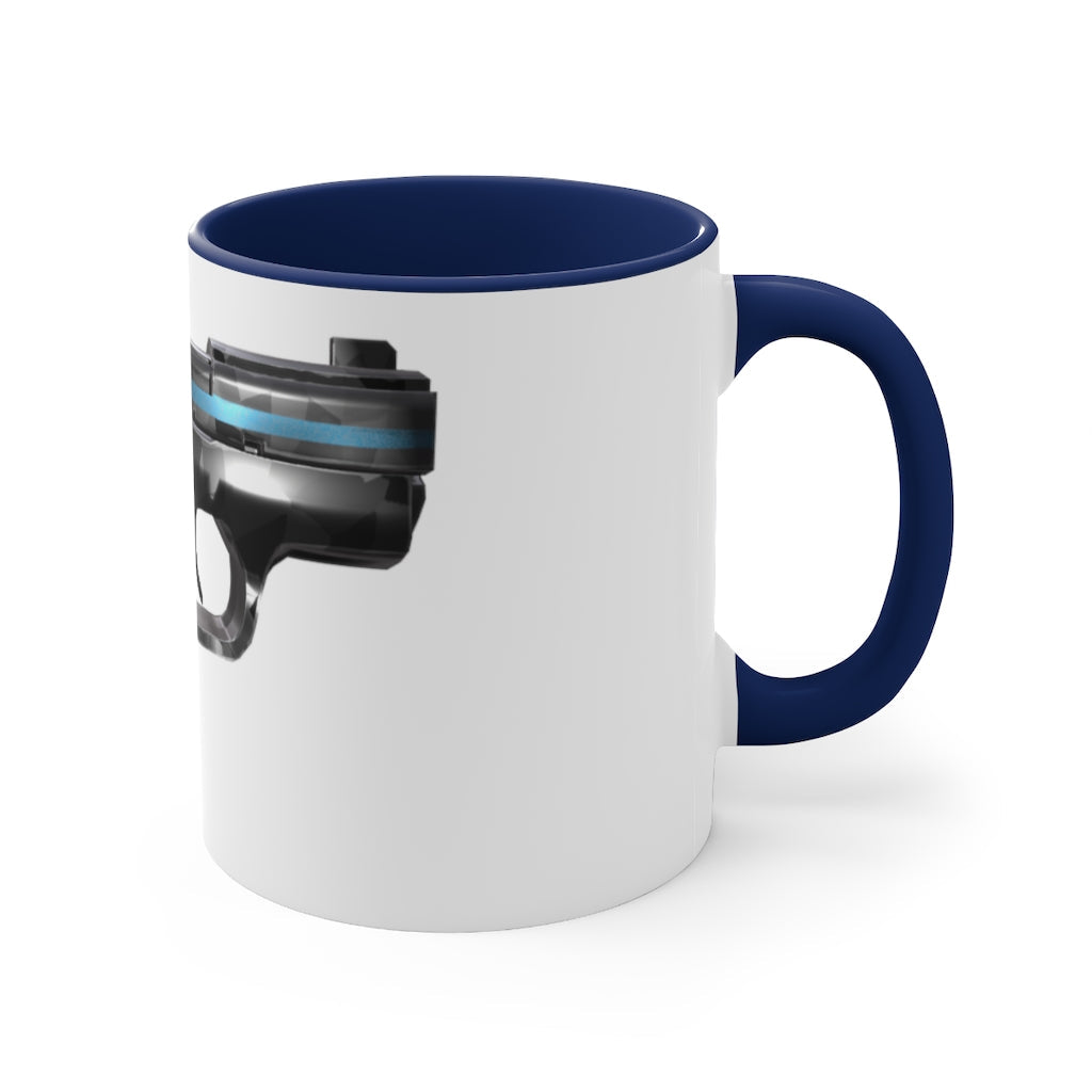 22 Calibur Accent Coffee Mug with a two-tone design featuring a colored interior and C-handle, perfect for coffee lovers.