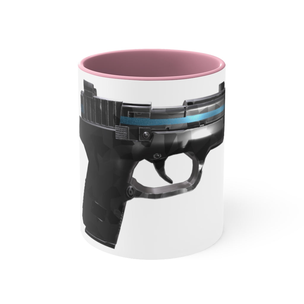 22 Calibur Accent Coffee Mug with a two-tone design featuring a colored interior and C-handle, perfect for coffee lovers.