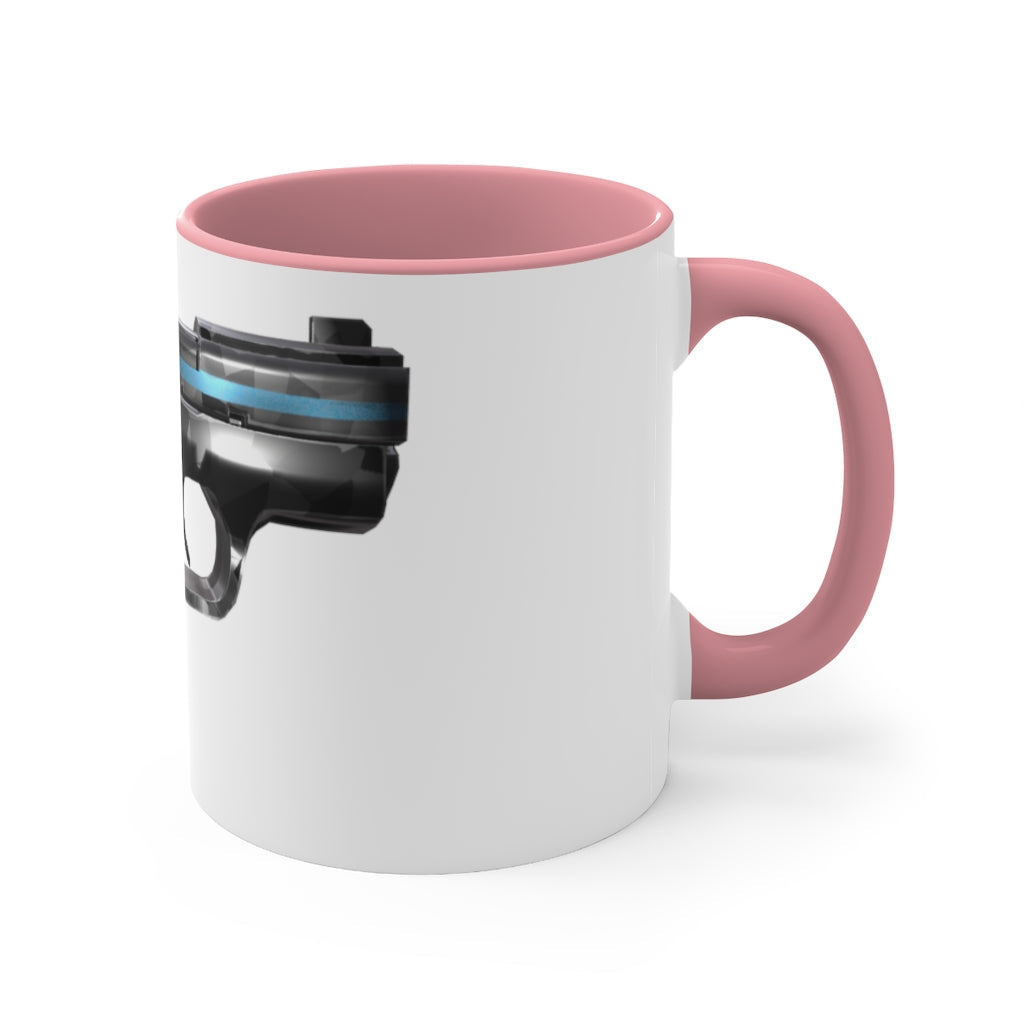 22 Calibur Accent Coffee Mug with a two-tone design featuring a colored interior and C-handle, perfect for coffee lovers.