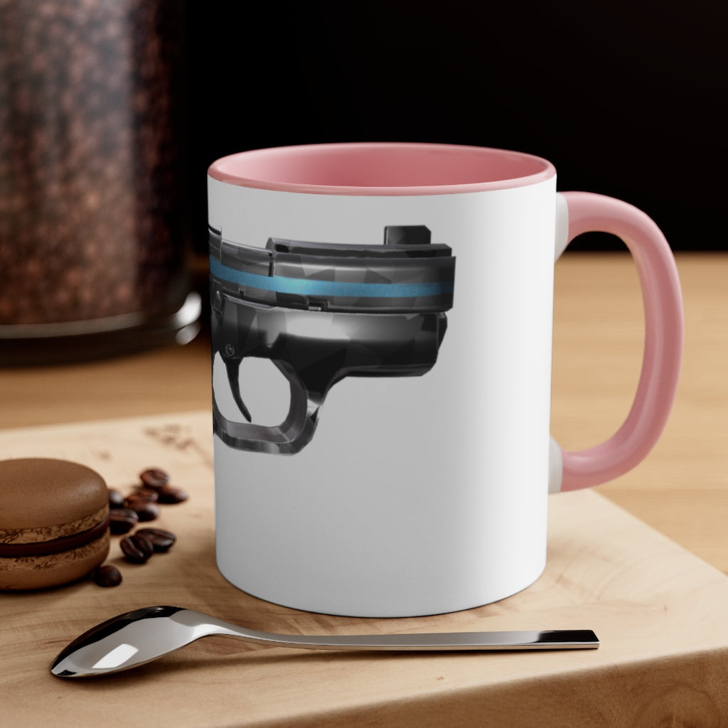 22 Calibur Accent Coffee Mug with a two-tone design featuring a colored interior and C-handle, perfect for coffee lovers.