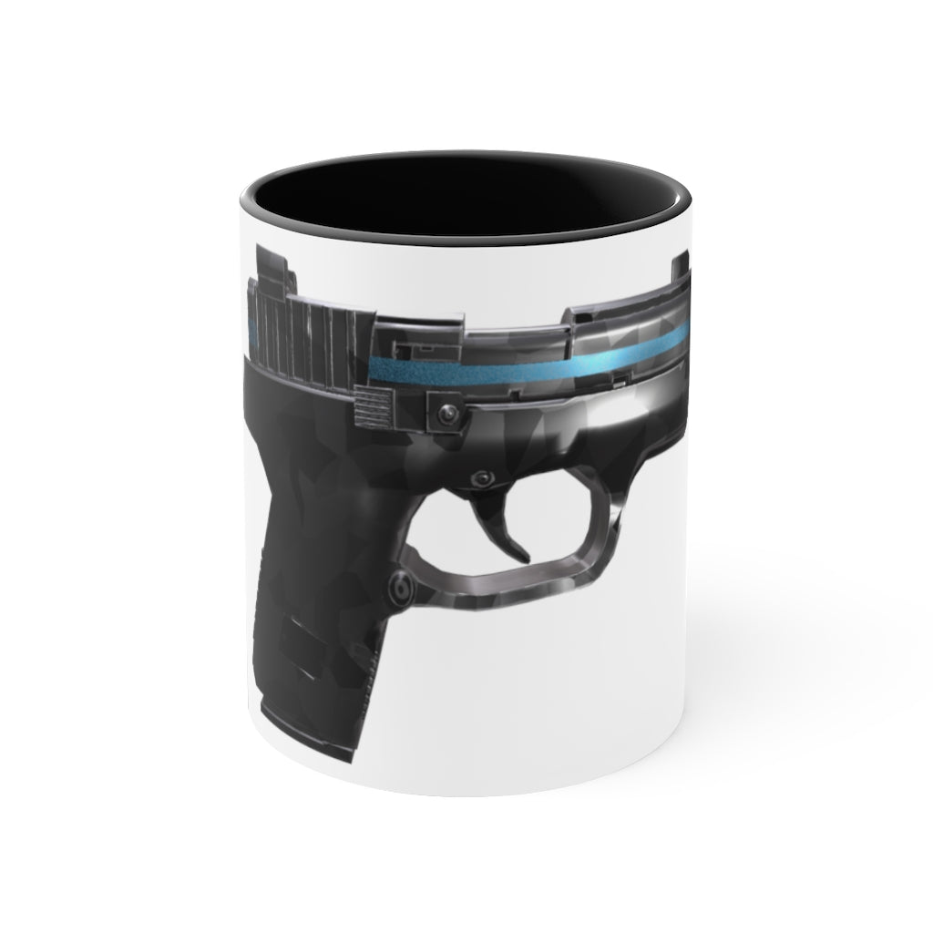 22 Calibur Accent Coffee Mug with a two-tone design featuring a colored interior and C-handle, perfect for coffee lovers.