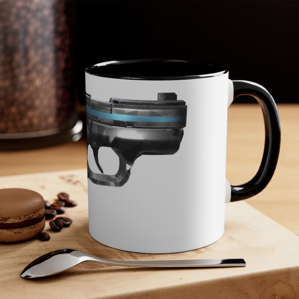 22 Calibur Accent Coffee Mug with a two-tone design featuring a colored interior and C-handle, perfect for coffee lovers.