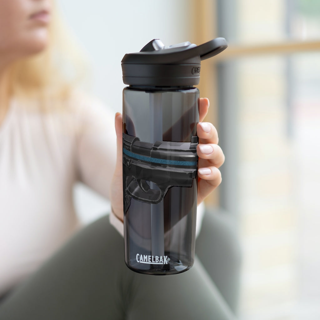 22 Calibur CamelBak Eddy® Water Bottle in 20oz and 25oz sizes, showcasing its durable Tritan™ material and spill-proof design.