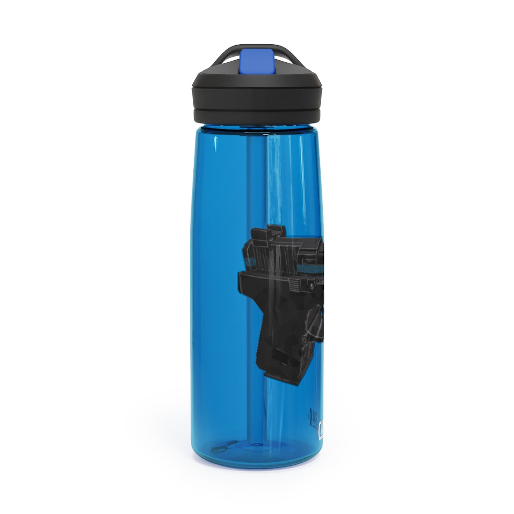 22 Calibur CamelBak Eddy® Water Bottle in 20oz and 25oz sizes, showcasing its durable Tritan™ material and spill-proof design.