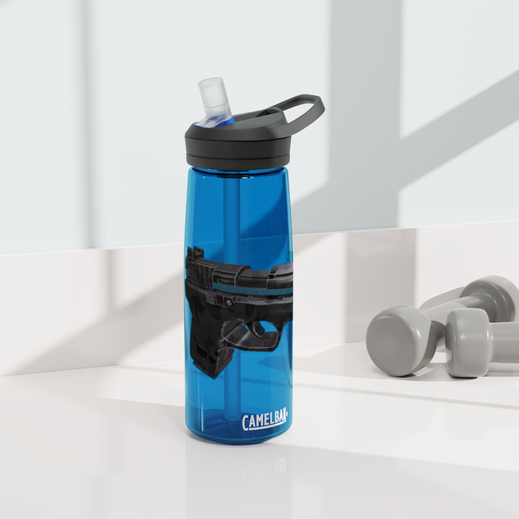 22 Calibur CamelBak Eddy® Water Bottle in 20oz and 25oz sizes, showcasing its durable Tritan™ material and spill-proof design.