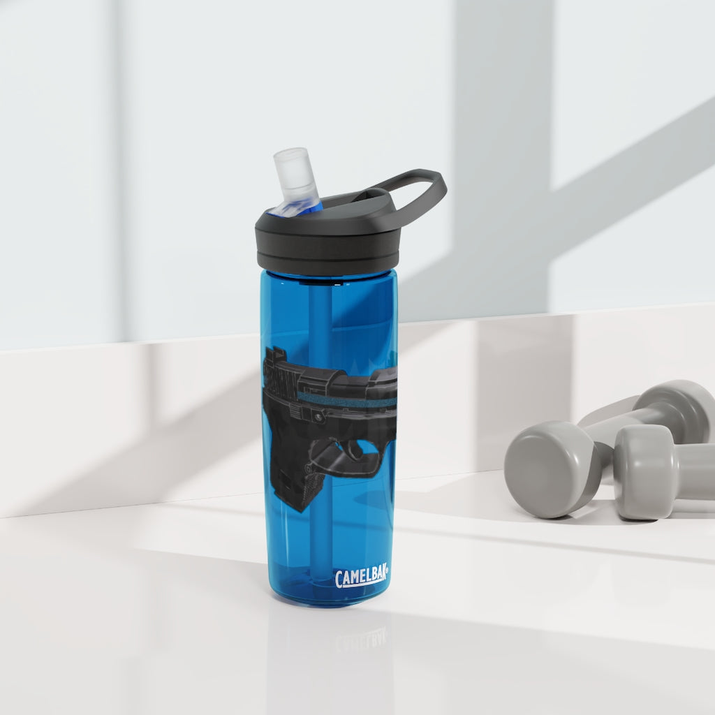 22 Calibur CamelBak Eddy® Water Bottle in 20oz and 25oz sizes, showcasing its durable Tritan™ material and spill-proof design.