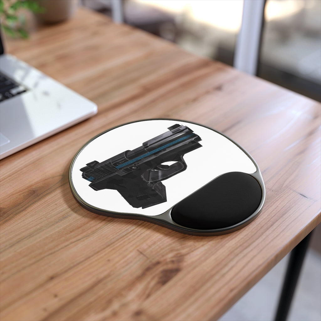 22 Calibur Mouse Pad featuring a Memory Foam wrist rest and customizable neoprene insert, designed for ergonomic support.