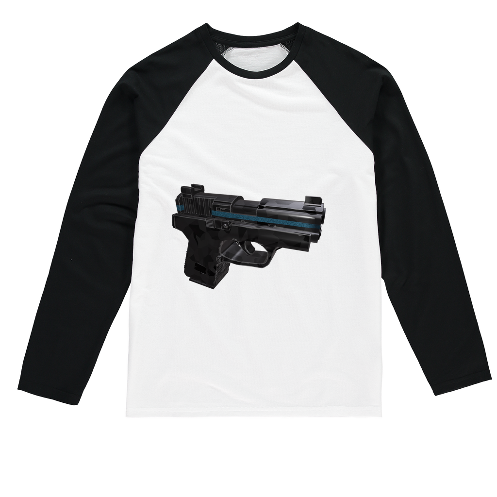 22 Calibur Sublimation Baseball Long Sleeve T-Shirt featuring long sleeves, crew neck, and mixed fabric for comfort and durability.