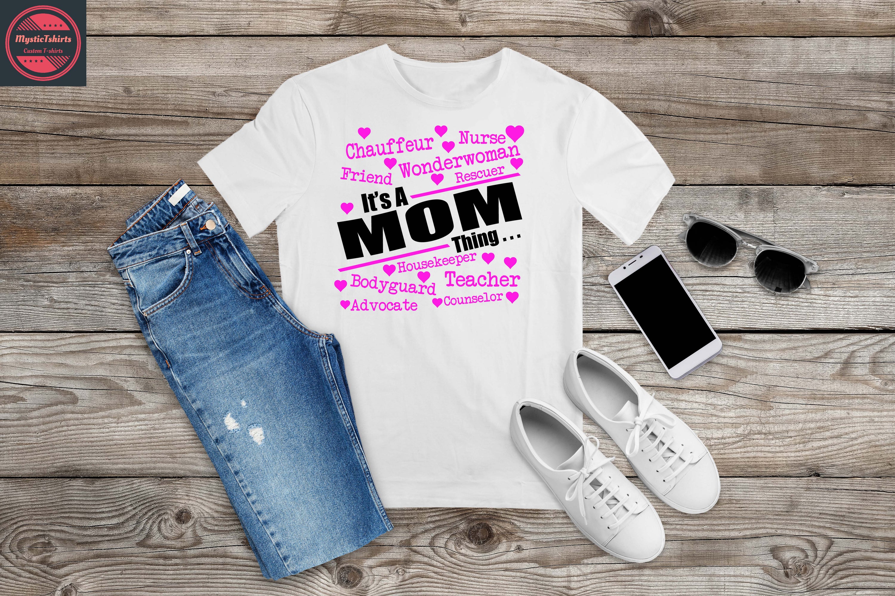 Custom 'It's a Mom Thing' T-shirt featuring vibrant colors and high-quality fabric, perfect for mothers.