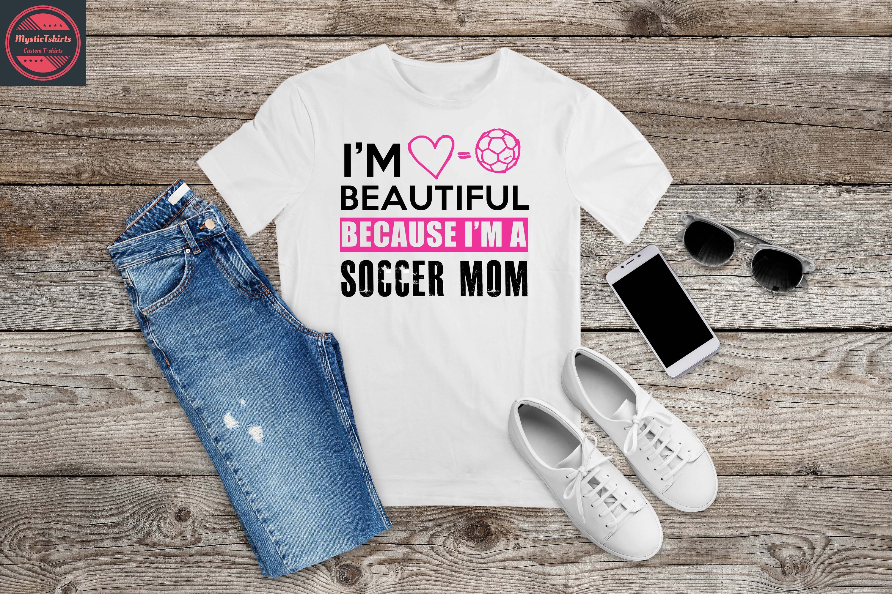 Custom made 438. SOCCER MOM T-shirt featuring personalized text and high-quality fabric, perfect for soccer moms.