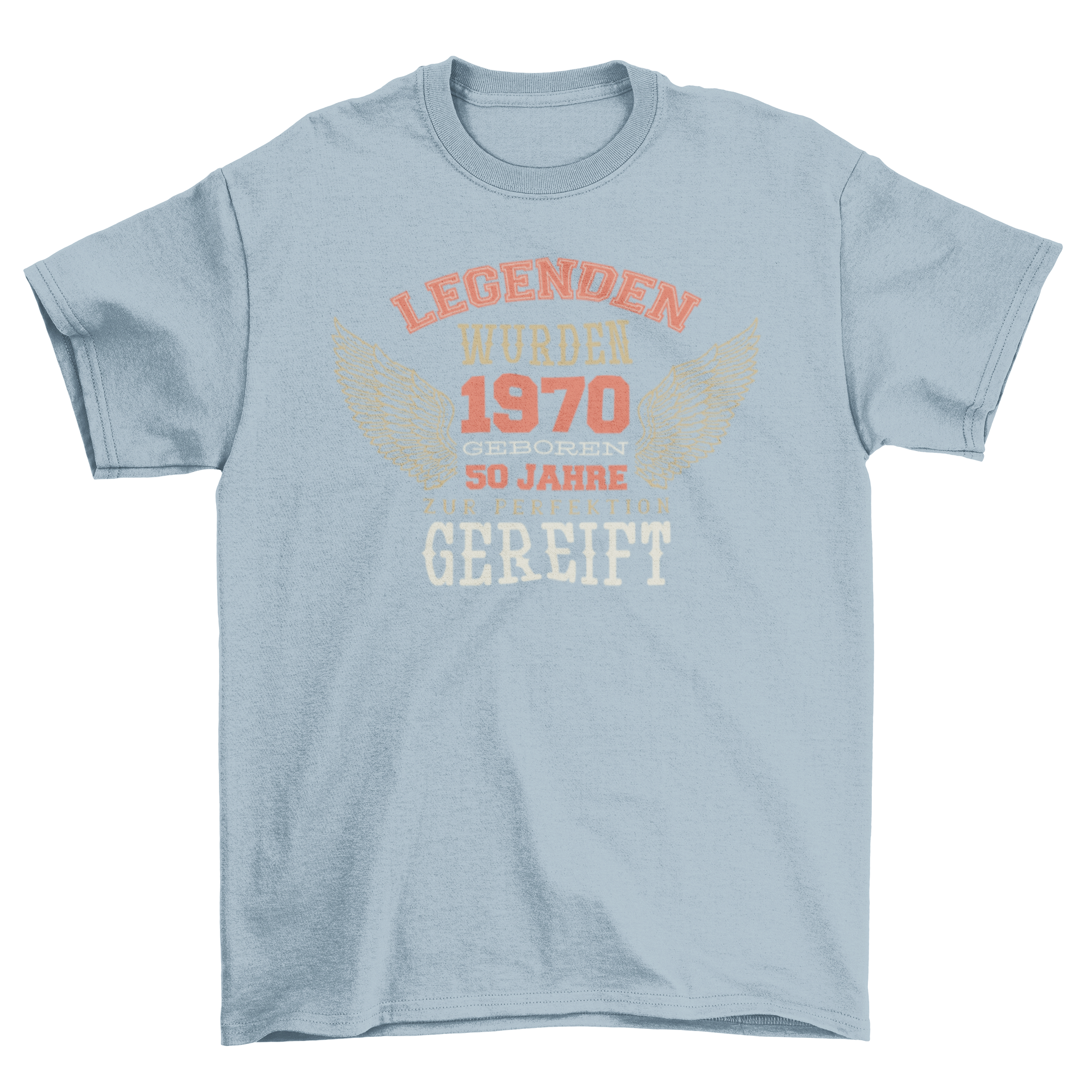 50 Years Old German Quote T-shirt featuring retro biker design with German text celebrating 50th birthday.