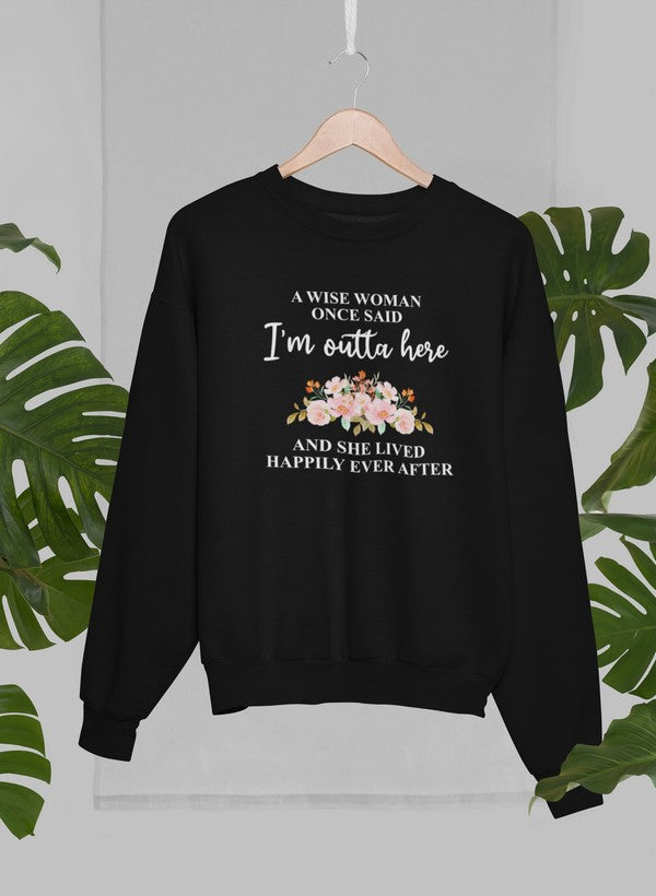 A cozy A Wise Woman Sweat Shirt featuring a unique design, made from a soft cotton/poly fleece blend, perfect for casual wear.