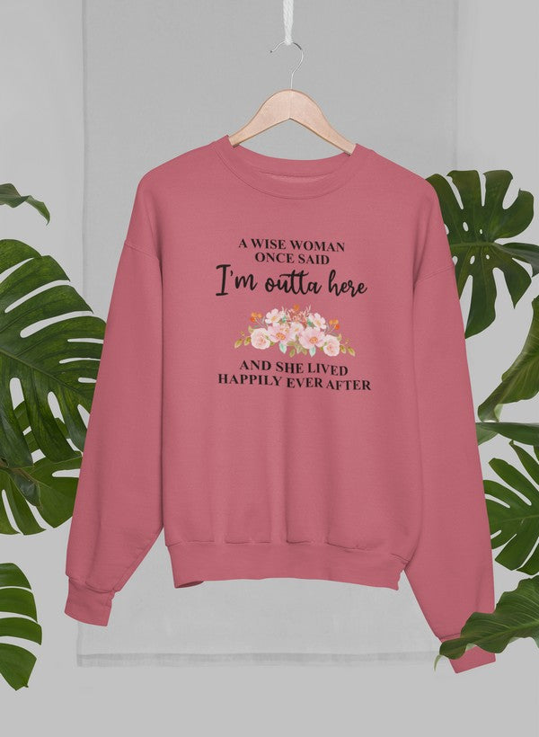 A cozy A Wise Woman Sweat Shirt featuring a unique design, made from a soft cotton/poly fleece blend, perfect for casual wear.