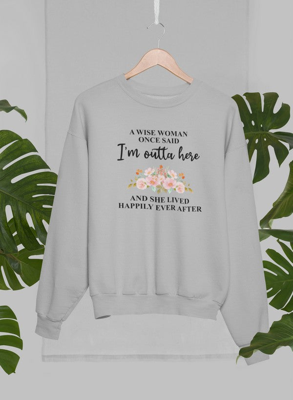 A cozy A Wise Woman Sweat Shirt featuring a unique design, made from a soft cotton/poly fleece blend, perfect for casual wear.