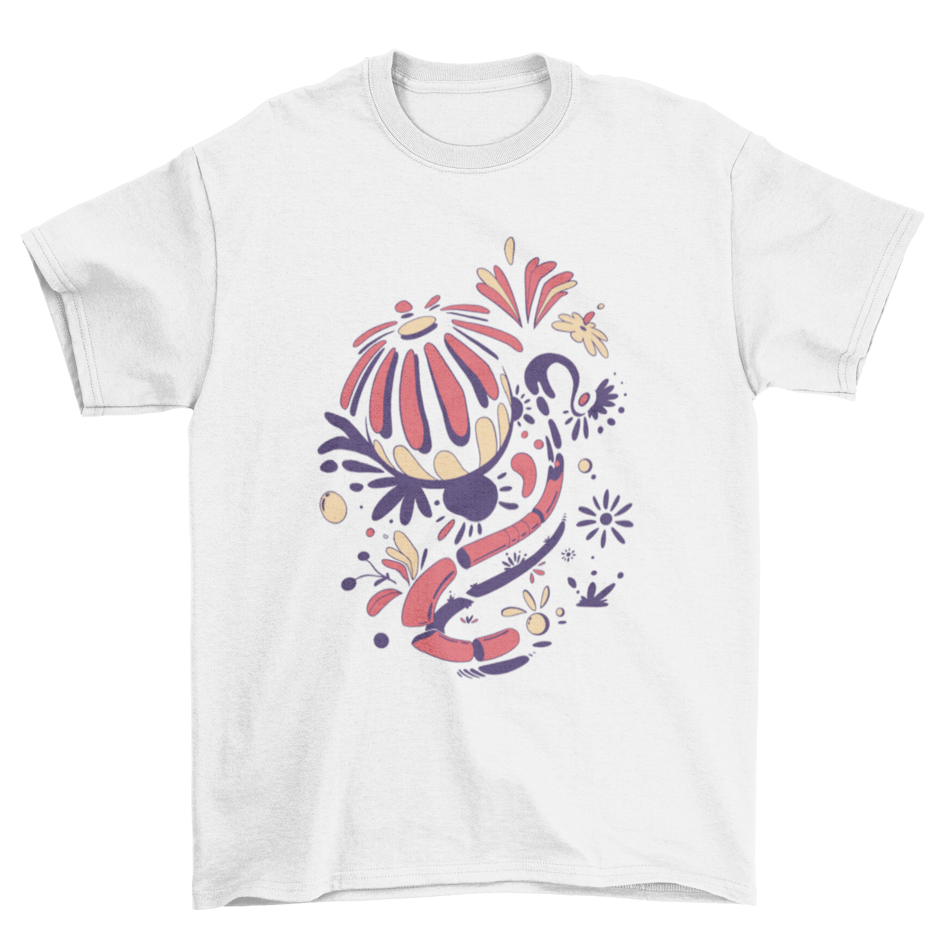 A stylish abstract flowers t-shirt featuring a vibrant floral design in an artistic style, perfect for casual wear.