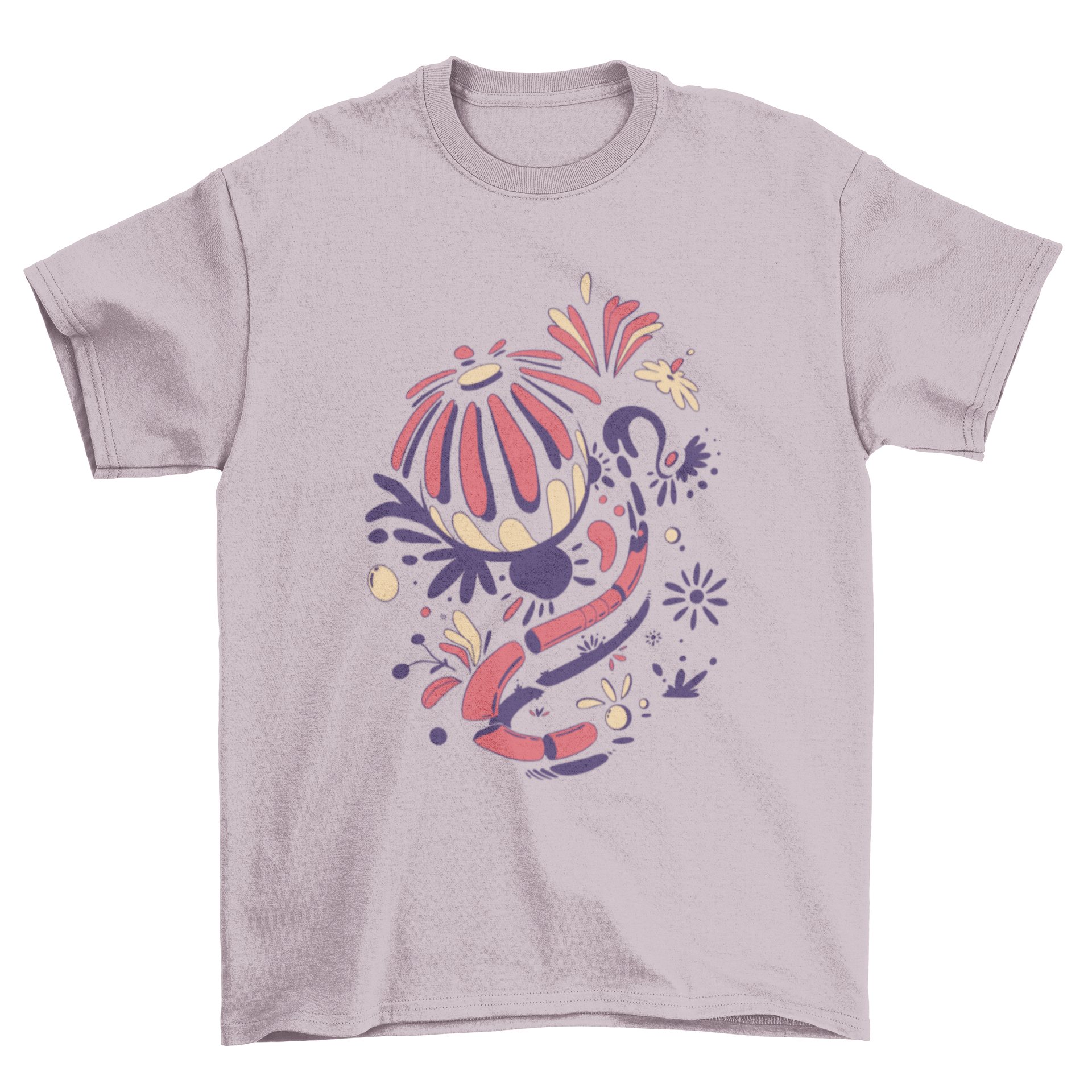 A stylish abstract flowers t-shirt featuring a vibrant floral design in an artistic style, perfect for casual wear.