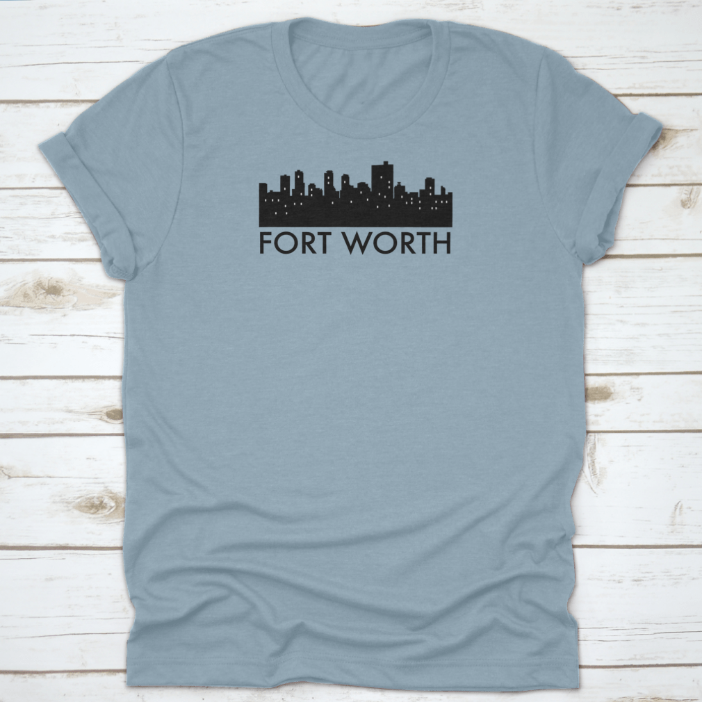 Vector illustration of the Abstract Skyline of Fort Worth, featuring various iconic landmarks in a stylish design.