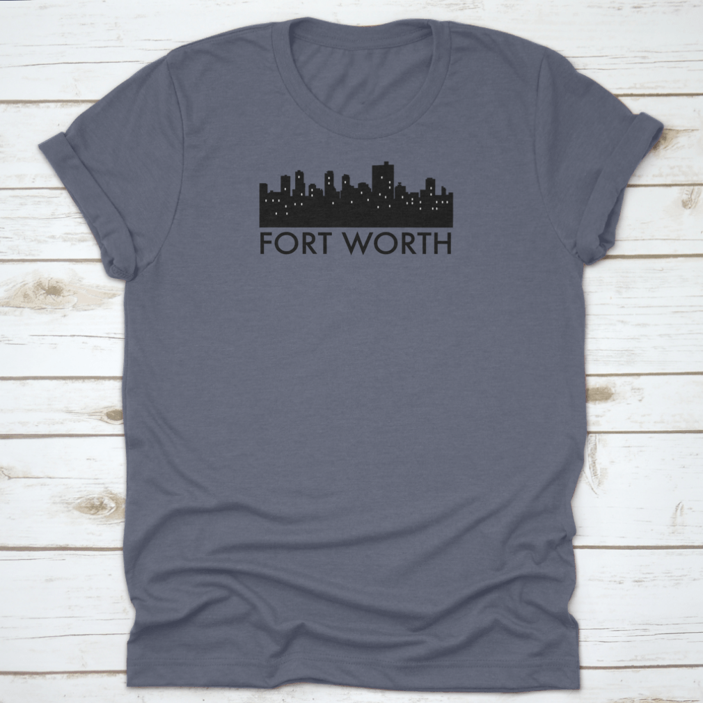 Vector illustration of the Abstract Skyline of Fort Worth, featuring various iconic landmarks in a stylish design.