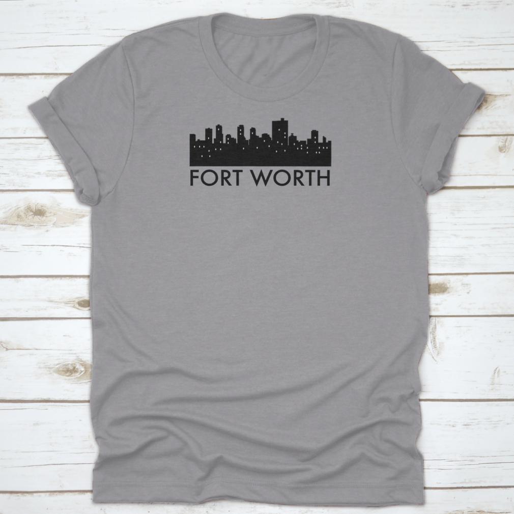 Vector illustration of the Abstract Skyline of Fort Worth, featuring various iconic landmarks in a stylish design.