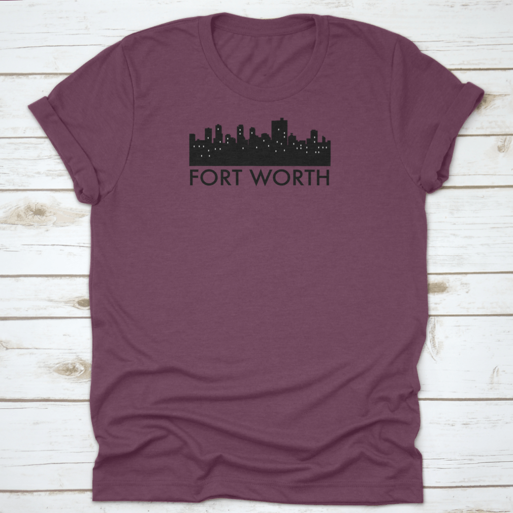 Vector illustration of the Abstract Skyline of Fort Worth, featuring various iconic landmarks in a stylish design.