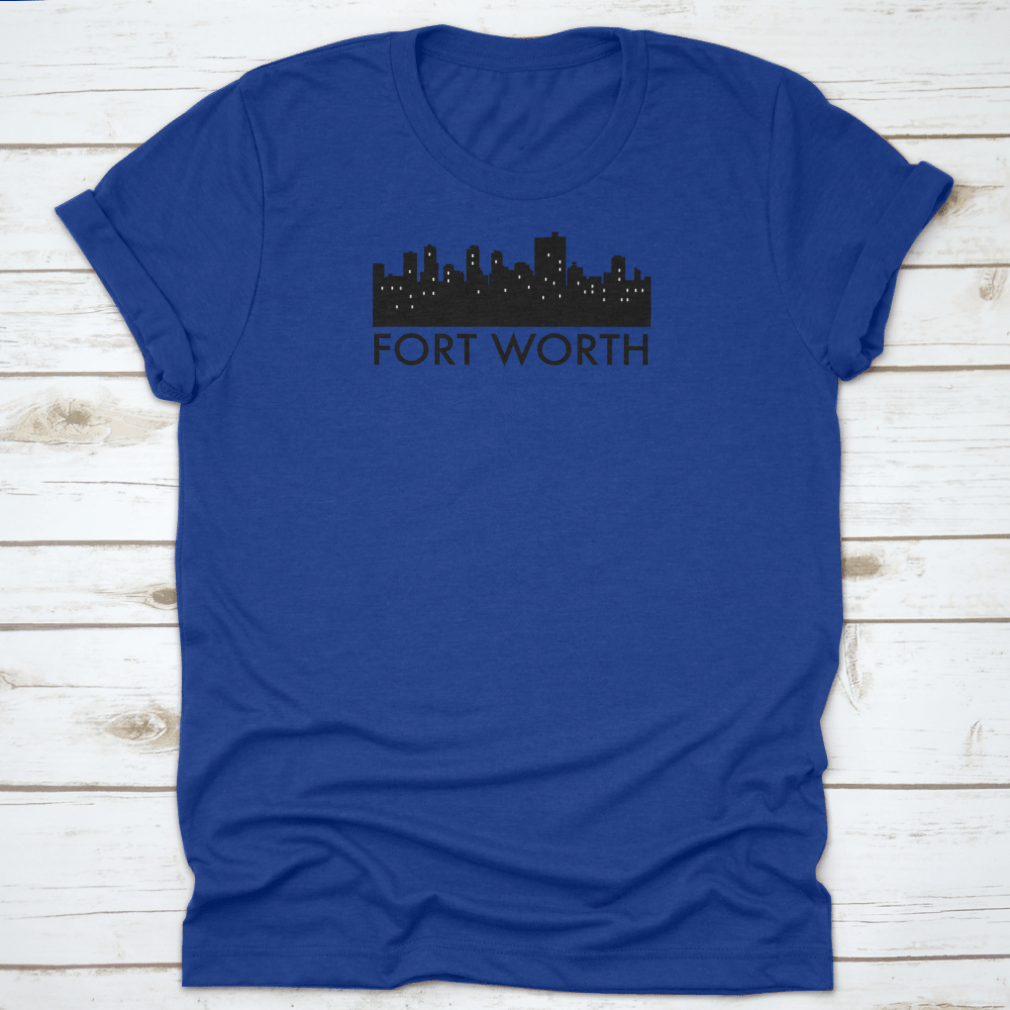 Vector illustration of the Abstract Skyline of Fort Worth, featuring various iconic landmarks in a stylish design.