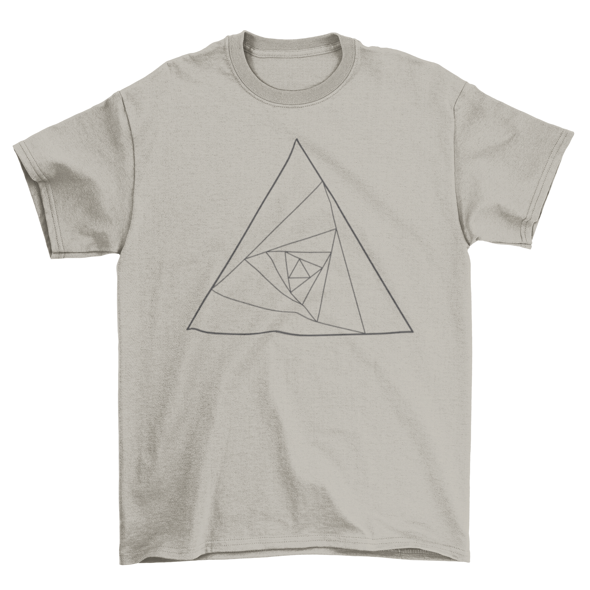 Abstract Triangle T-shirt featuring a sacred geometry design with multiple triangles in a stylish layout.