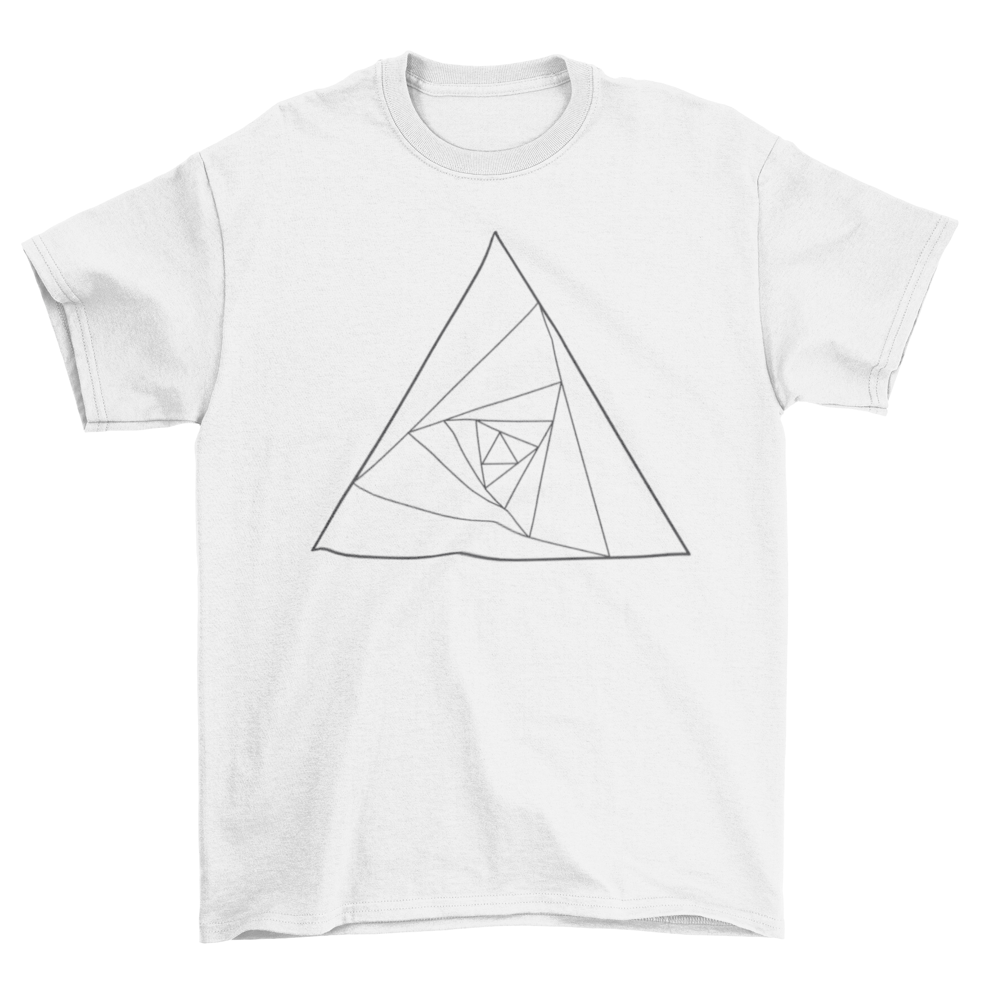 Abstract Triangle T-shirt featuring a sacred geometry design with multiple triangles in a stylish layout.