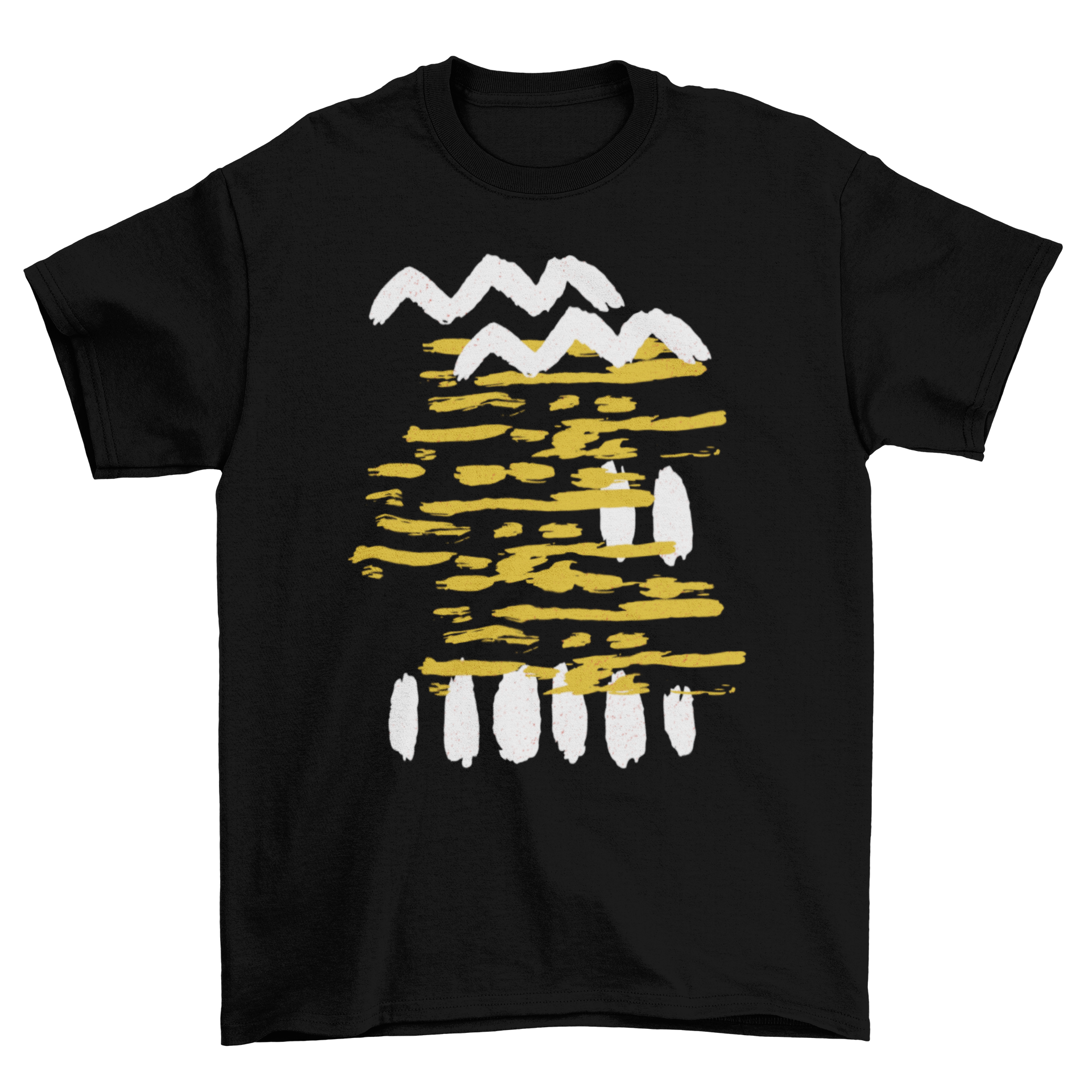 Abstract striped design on T-shirt