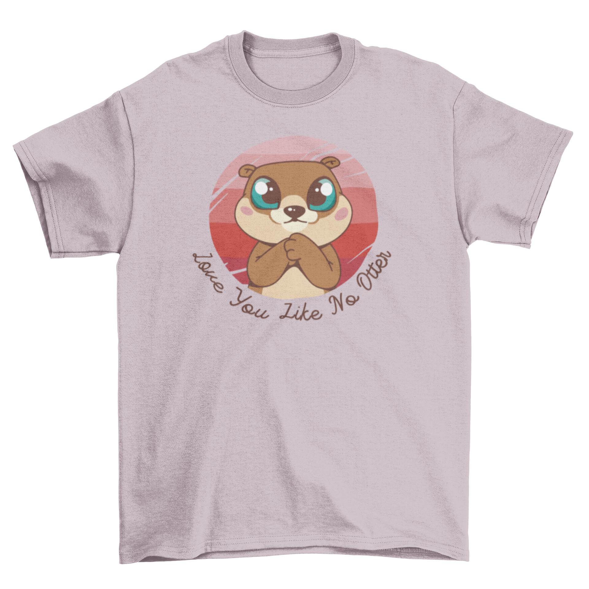 Adorable otter graphic t-shirt featuring the quote 'Love you like no otter'.