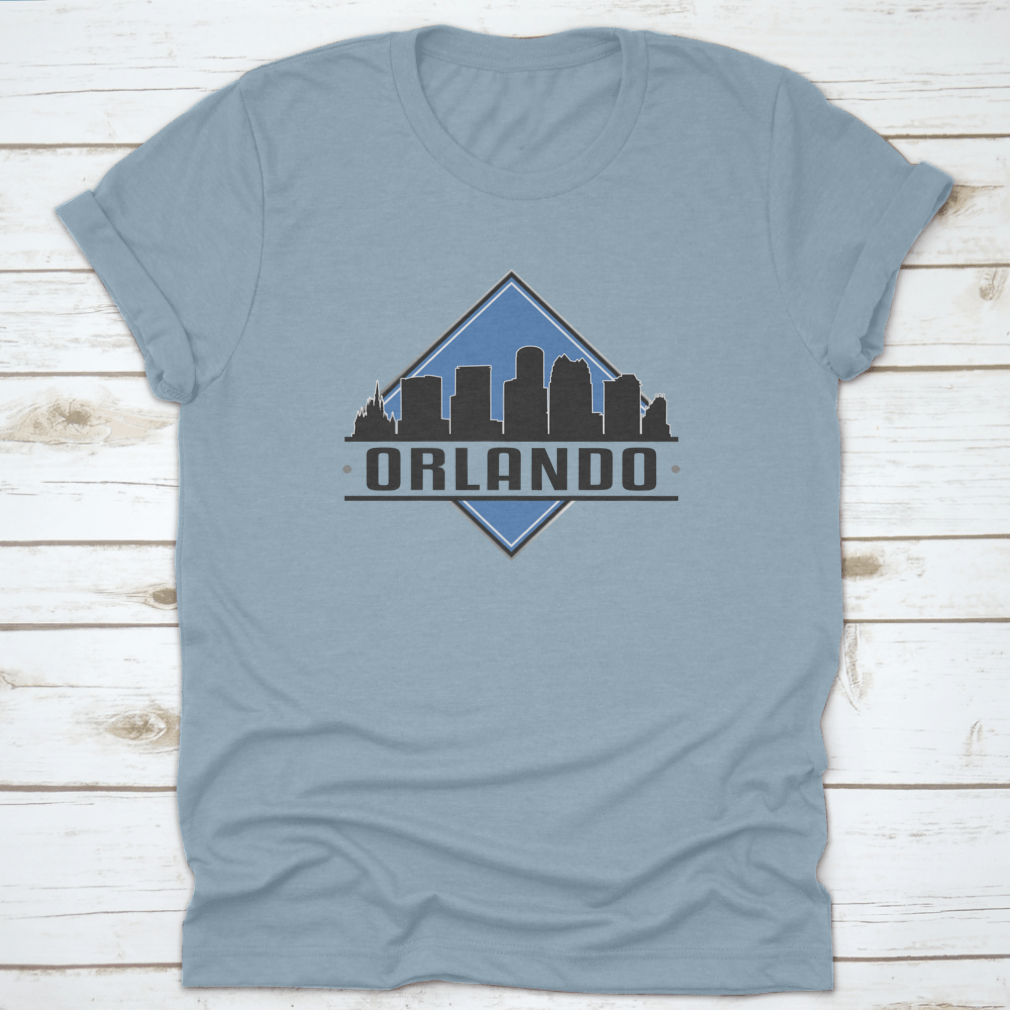 A stylish Skyline Logo Vector Design featuring the Adventure Landscape of Orlando, Florida, showcasing iconic buildings and vibrant colors.