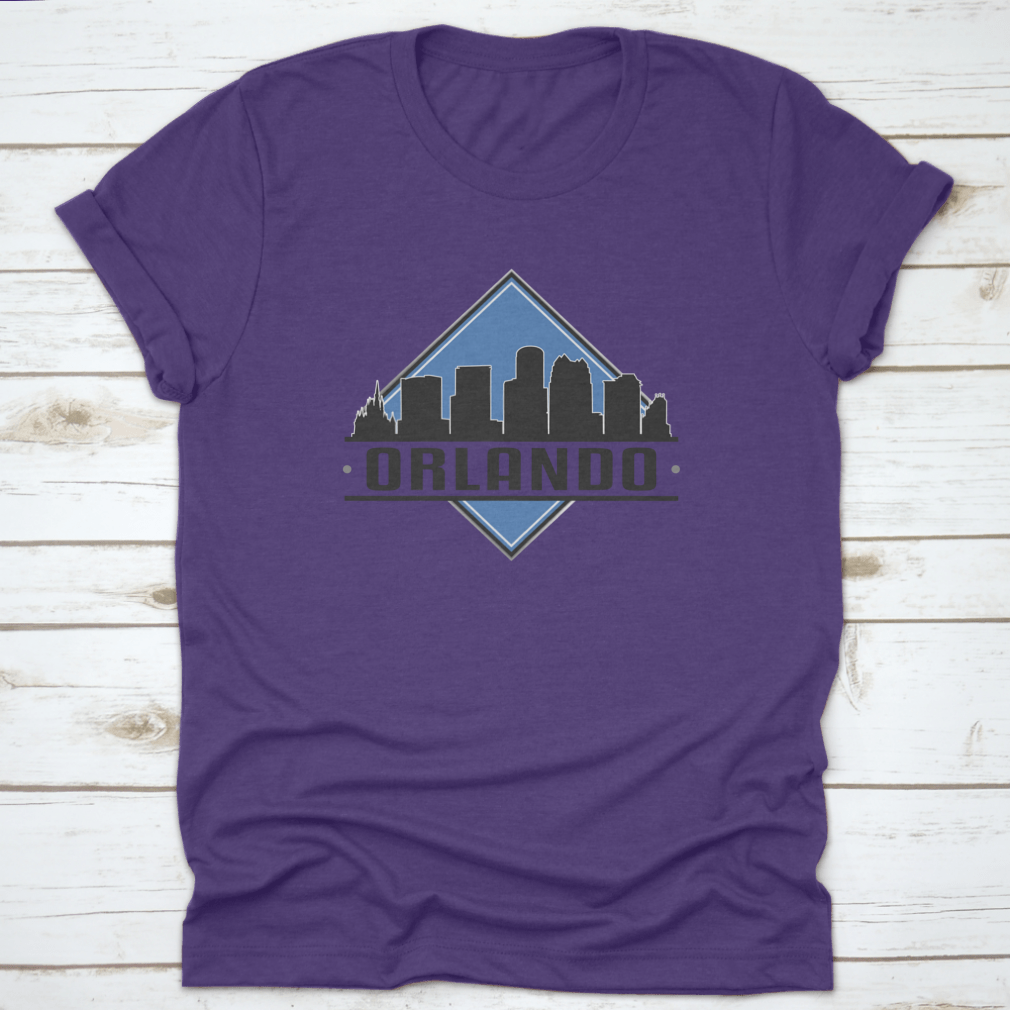 A stylish Skyline Logo Vector Design featuring the Adventure Landscape of Orlando, Florida, showcasing iconic buildings and vibrant colors.