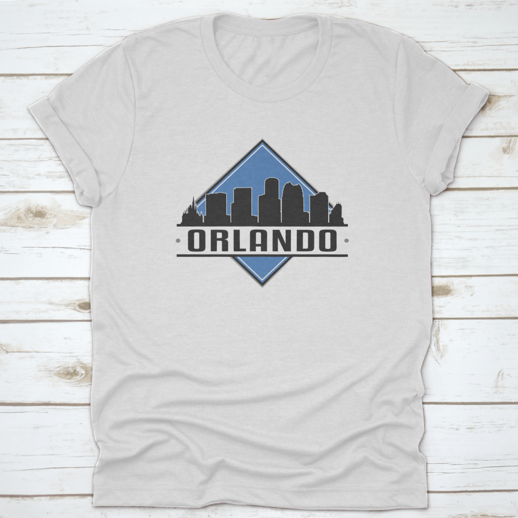 A stylish Skyline Logo Vector Design featuring the Adventure Landscape of Orlando, Florida, showcasing iconic buildings and vibrant colors.