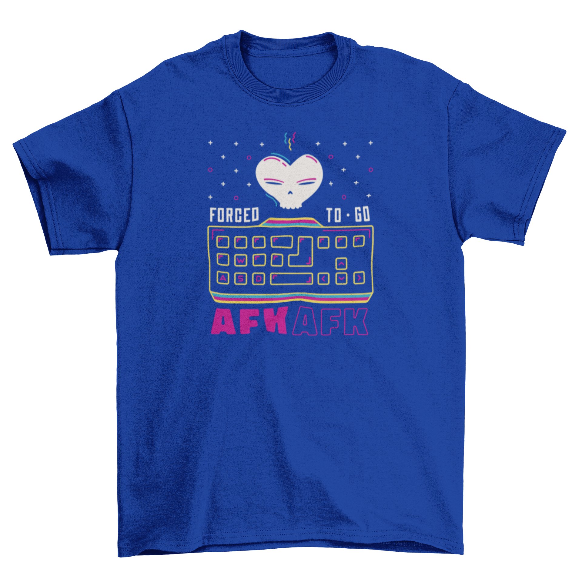 AFK retro gaming t-shirt featuring the quote 'Forced to go AFK' in a stylish design.