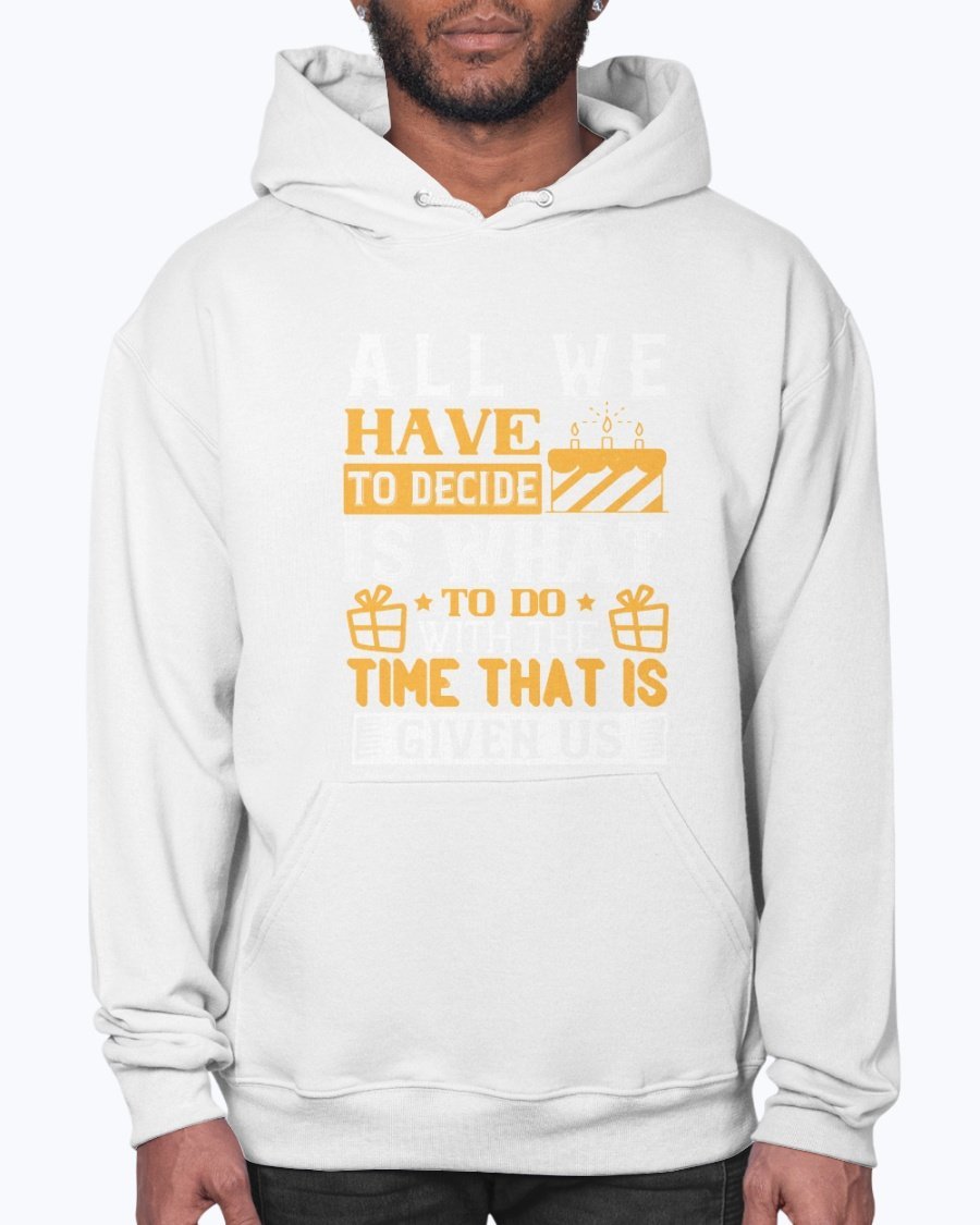 A stylish unisex hoodie featuring a motivational quote, perfect for birthdays, made from soft preshrunk fleece with a front pouch pocket.