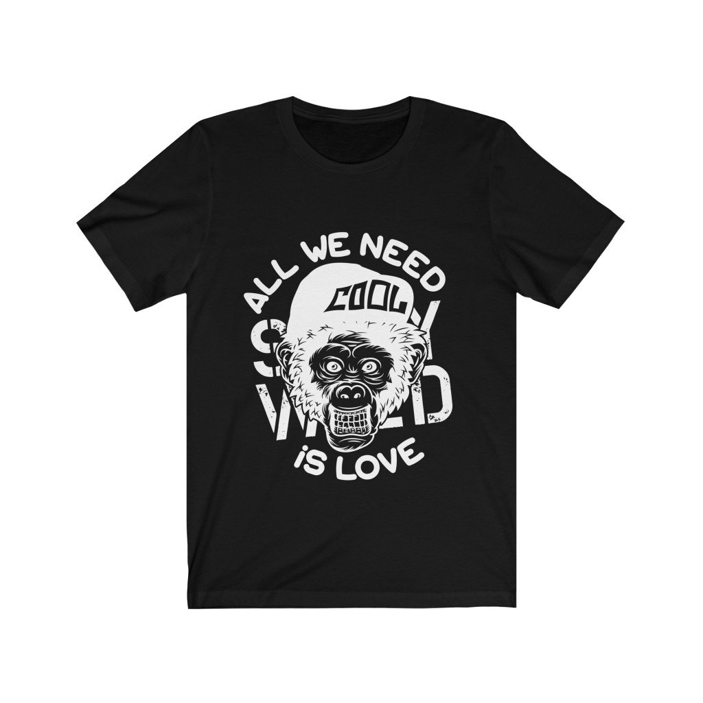 Unisex 'All We Need is Love' T-shirt in soft cotton, showcasing a vibrant design perfect for casual wear.