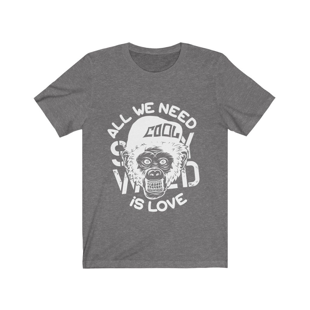 Unisex 'All We Need is Love' T-shirt in soft cotton, showcasing a vibrant design perfect for casual wear.