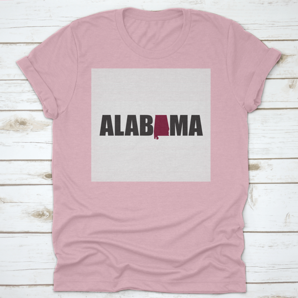 Vector illustration of Alabama map in typography lettering design, showcasing artistic representation of the state.