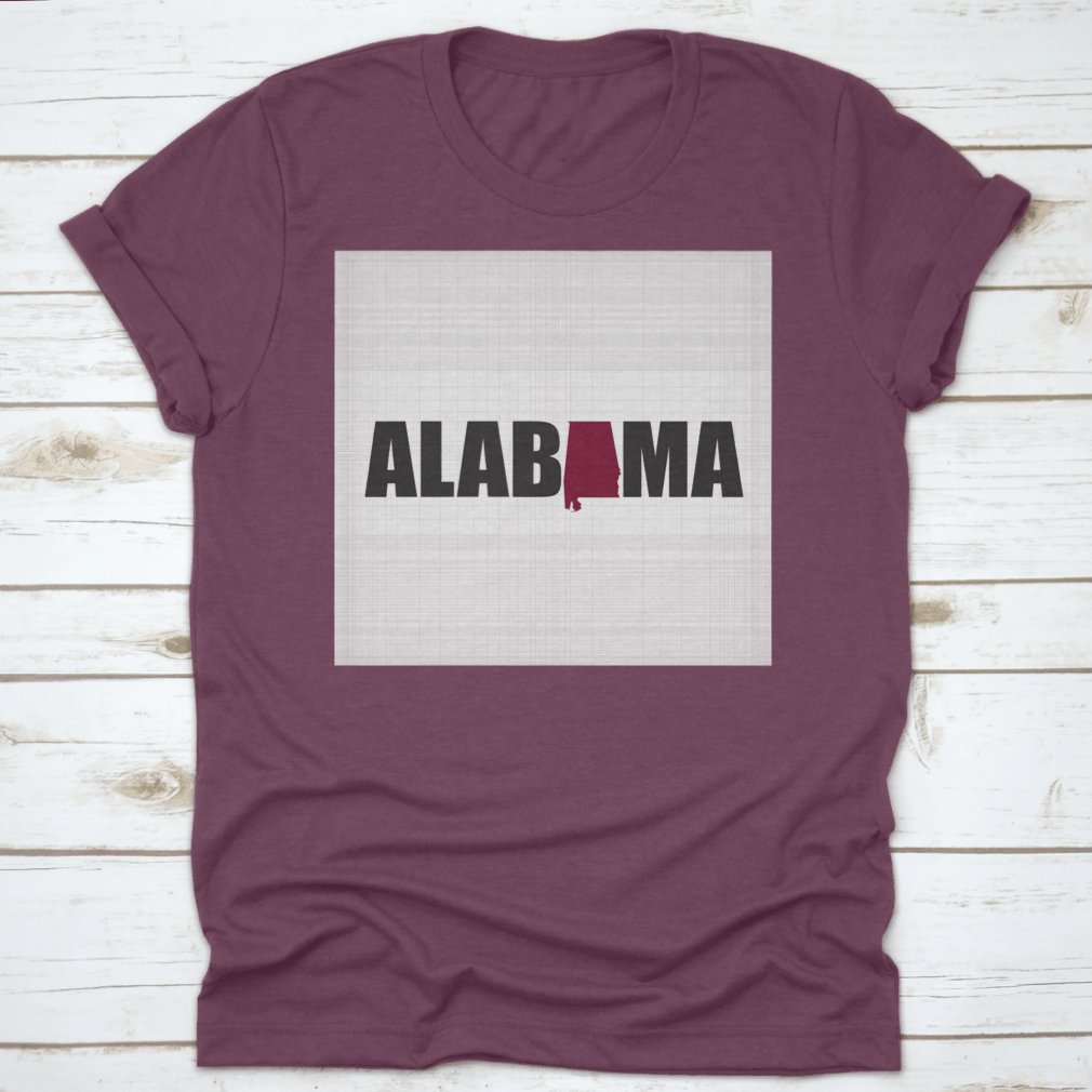 Vector illustration of Alabama map in typography lettering design, showcasing artistic representation of the state.